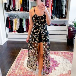 Black embroidered jumpsuit